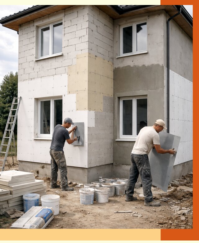 Утепление дома из газобетона в Усинске от 4300 руб./м² — заказать у ТепломастерСнс